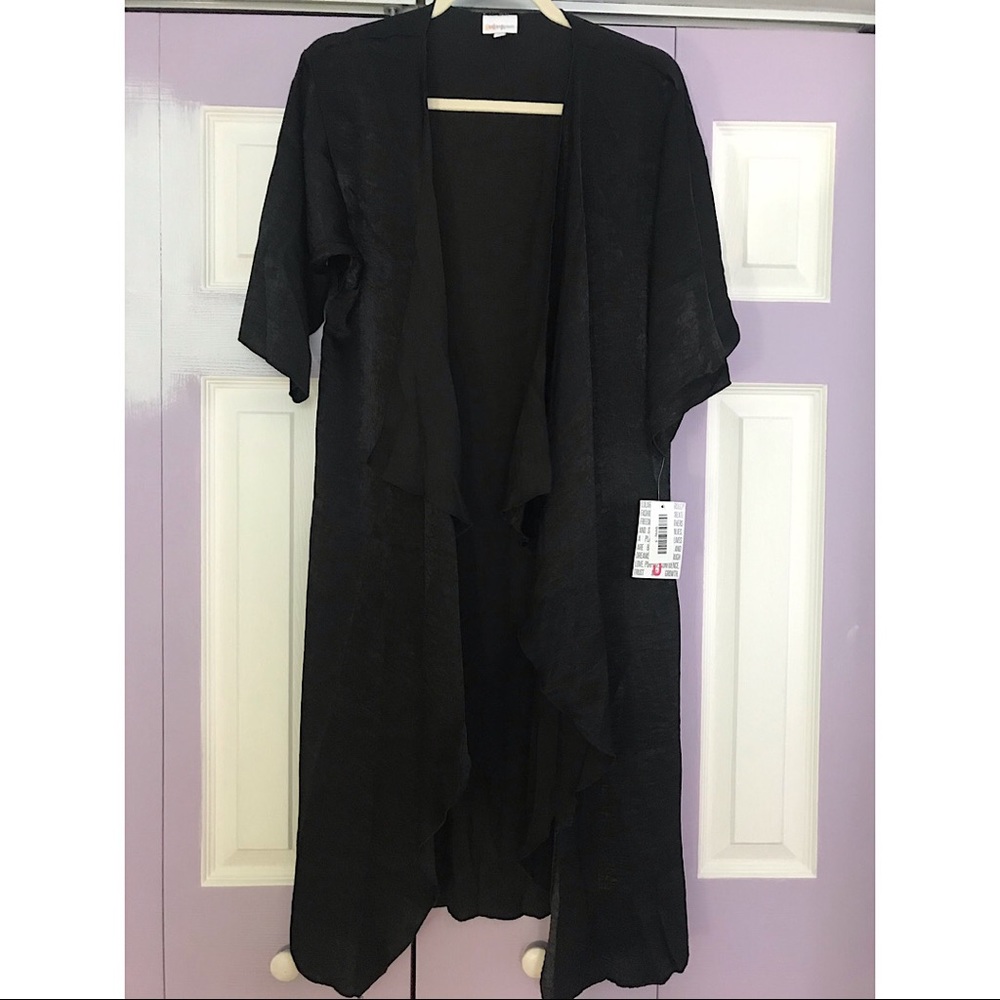 NWT LuLaRoe Black Shimmery Shirley Kimono, size S